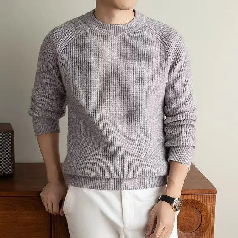 Leo Men's Ribbed Raglan Knit Sweater