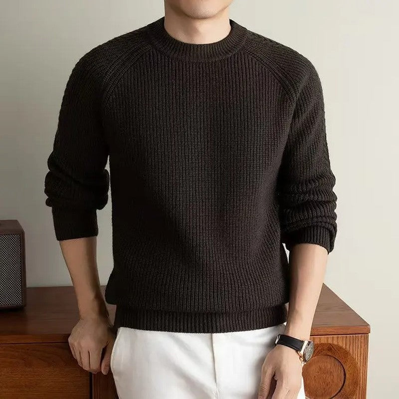 Leo Men's Ribbed Raglan Knit Sweater