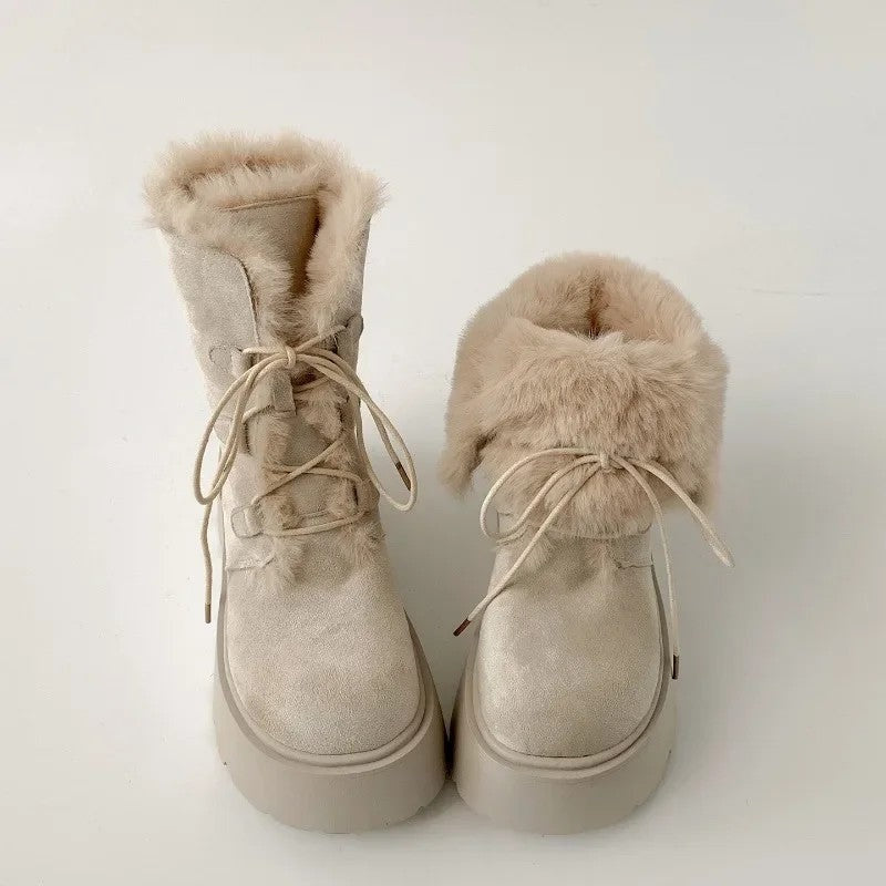 Lily Faux Fur Lined Lace-Up Winter Boots
