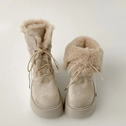 Lily Faux Fur Lined Lace-Up Winter Boots