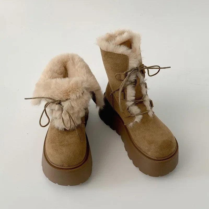 Lily Faux Fur Lined Lace-Up Winter Boots