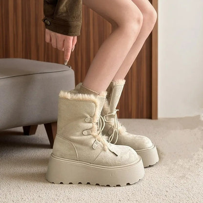 Lily Faux Fur Lined Lace-Up Winter Boots