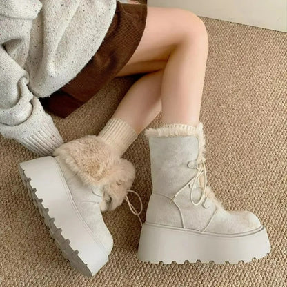 Lily Faux Fur Lined Lace-Up Winter Boots