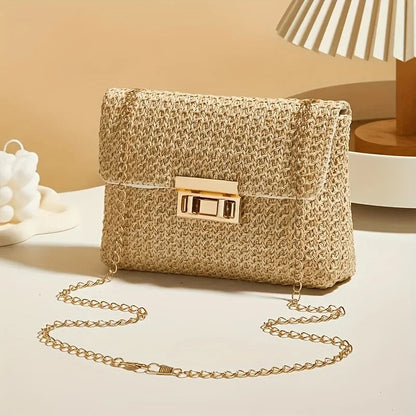Lirenne Woven Chain Crossbody Bag