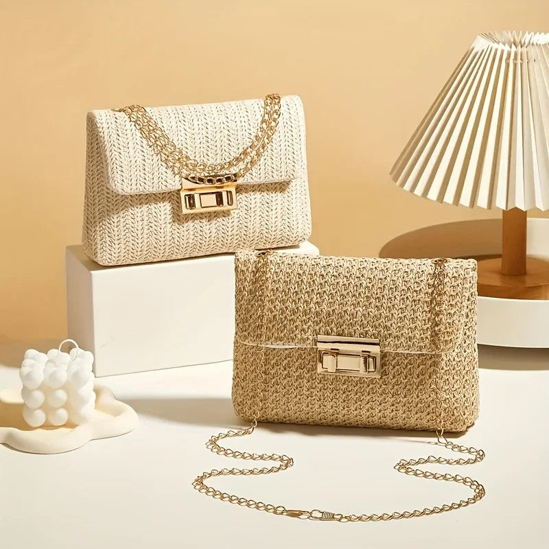 Lirenne Woven Chain Crossbody Bag
