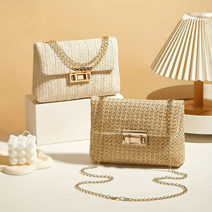 Lirenne Woven Chain Crossbody Bag