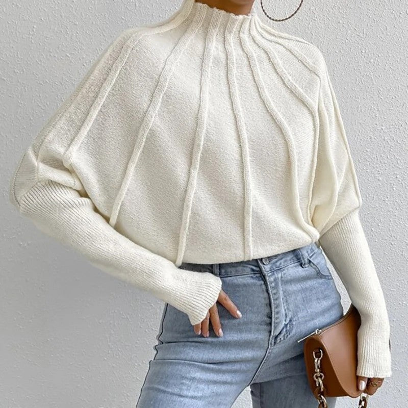 Louise Women's Ribbed Mock Neck Knit Sweater