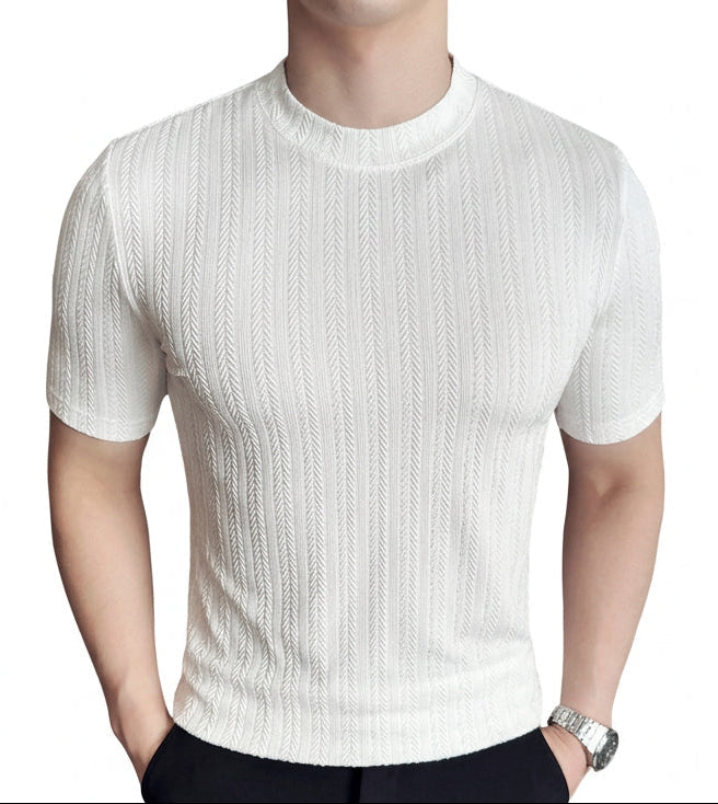 Luca Men's Textured Knit Fitted T-Shirt
