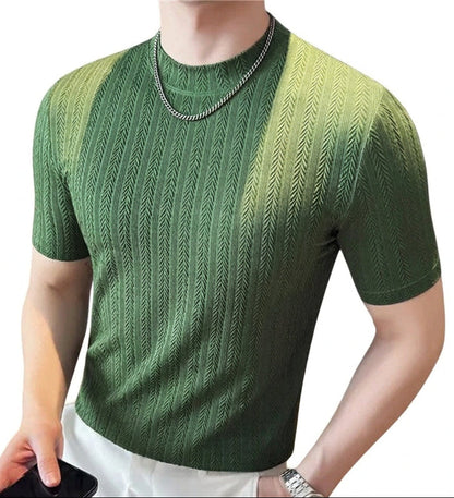 Luca Men's Textured Knit Fitted T-Shirt
