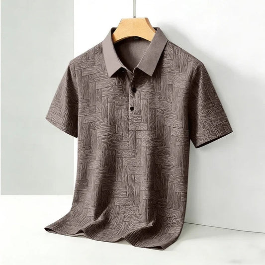 Lunaro Textured Knit Relaxed Polo Shirt