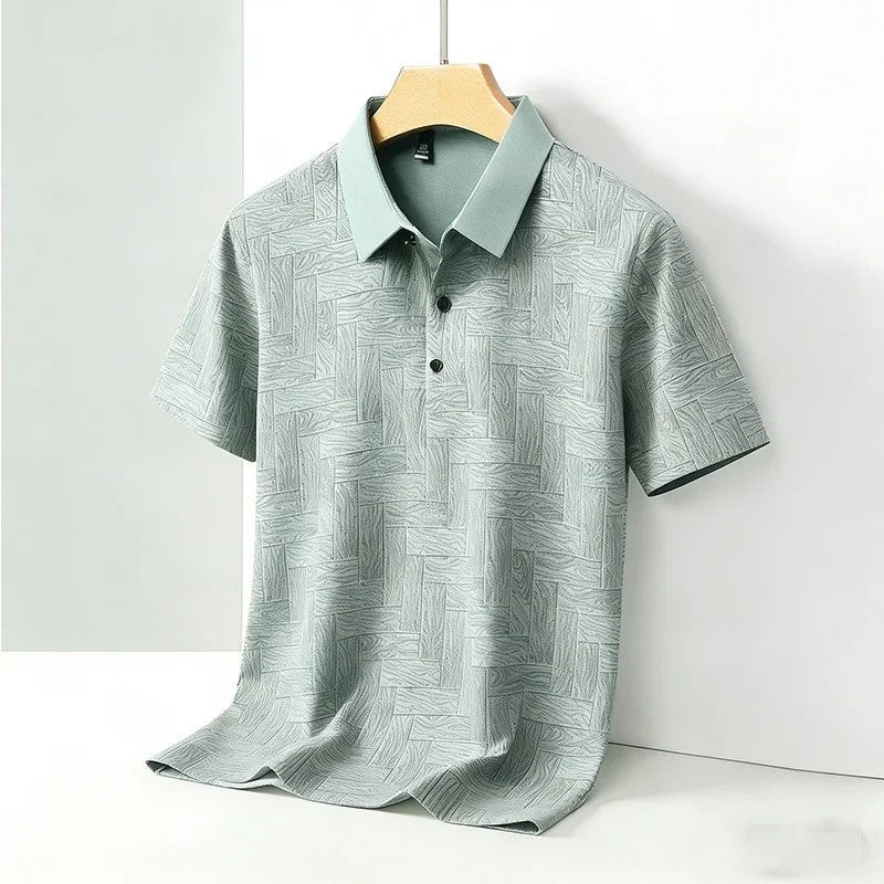 Lunaro Textured Knit Relaxed Polo Shirt