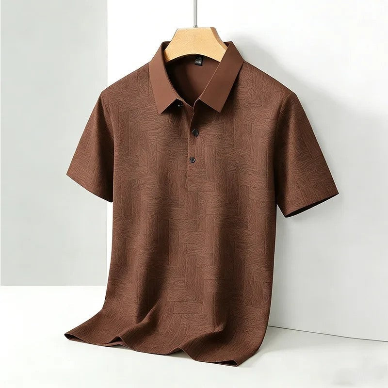 Lunaro Textured Knit Relaxed Polo Shirt
