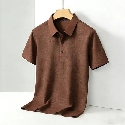 Lunaro Textured Knit Relaxed Polo Shirt