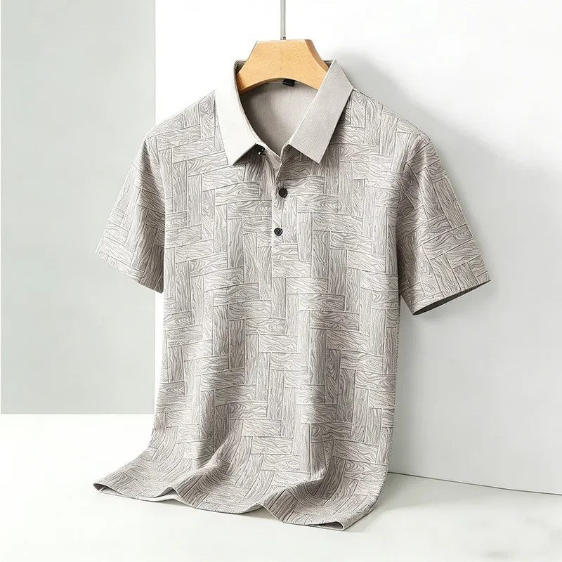 Lunaro Textured Knit Relaxed Polo Shirt