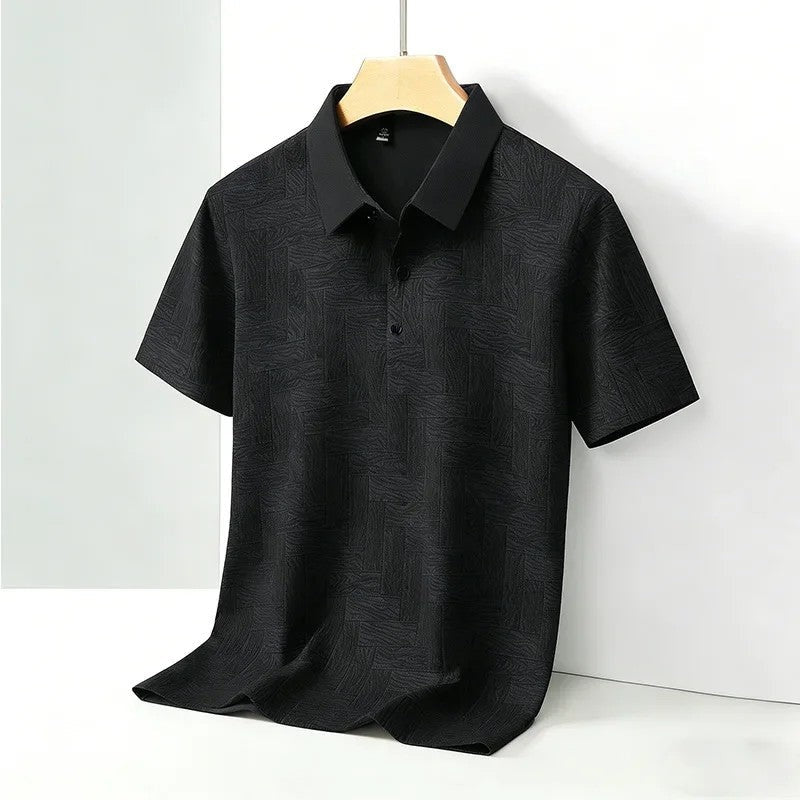 Lunaro Textured Knit Relaxed Polo Shirt