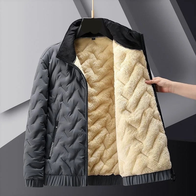 Lunvero Quilted Fleece Lined Bomber Jacket