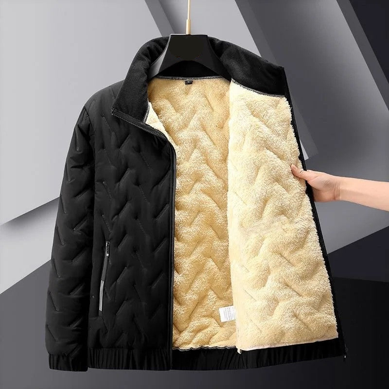 Lunvero Quilted Fleece Lined Bomber Jacket