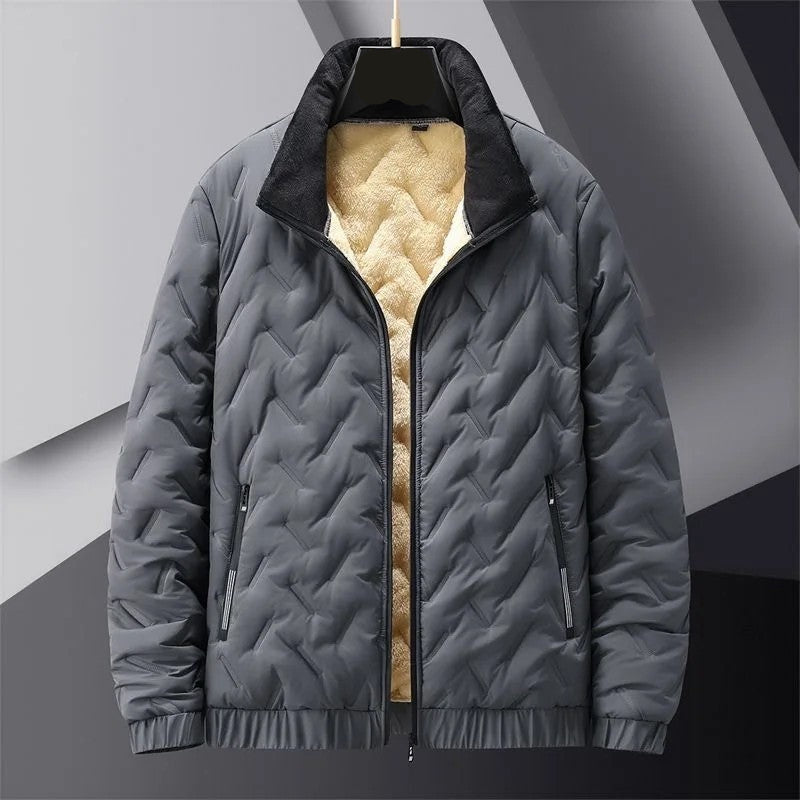 Lunvero Quilted Fleece Lined Bomber Jacket