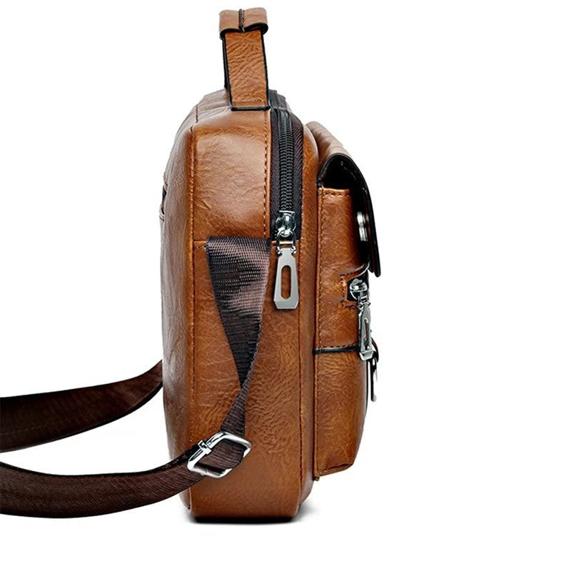 Magnus Men's Modern Multi-Pocket Messenger Bag