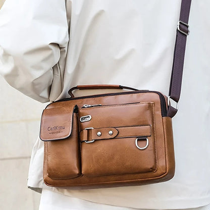 Magnus Men's Modern Multi-Pocket Messenger Bag