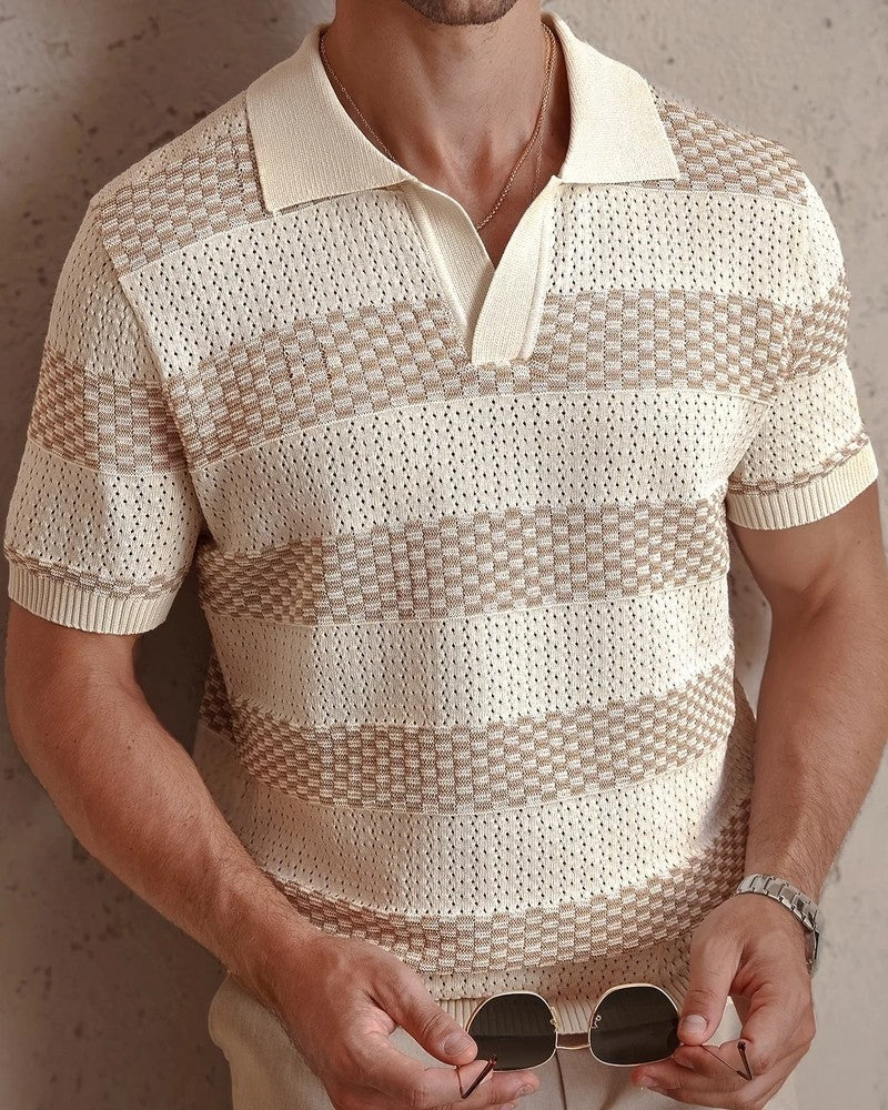 Marbello Textured Knit Polo Shirt