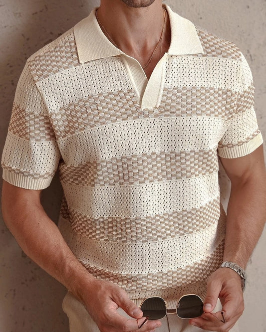 Marbello Textured Knit Polo Shirt