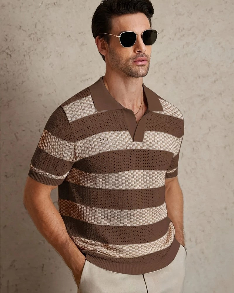 Marbello Textured Knit Polo Shirt