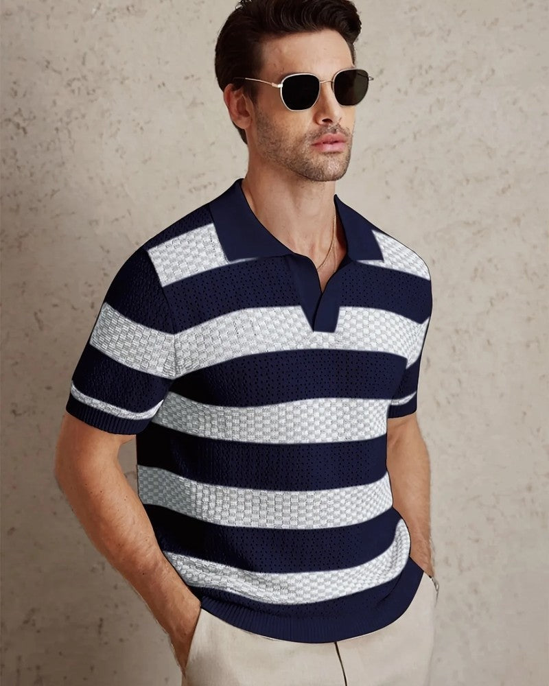 Marbello Textured Knit Polo Shirt