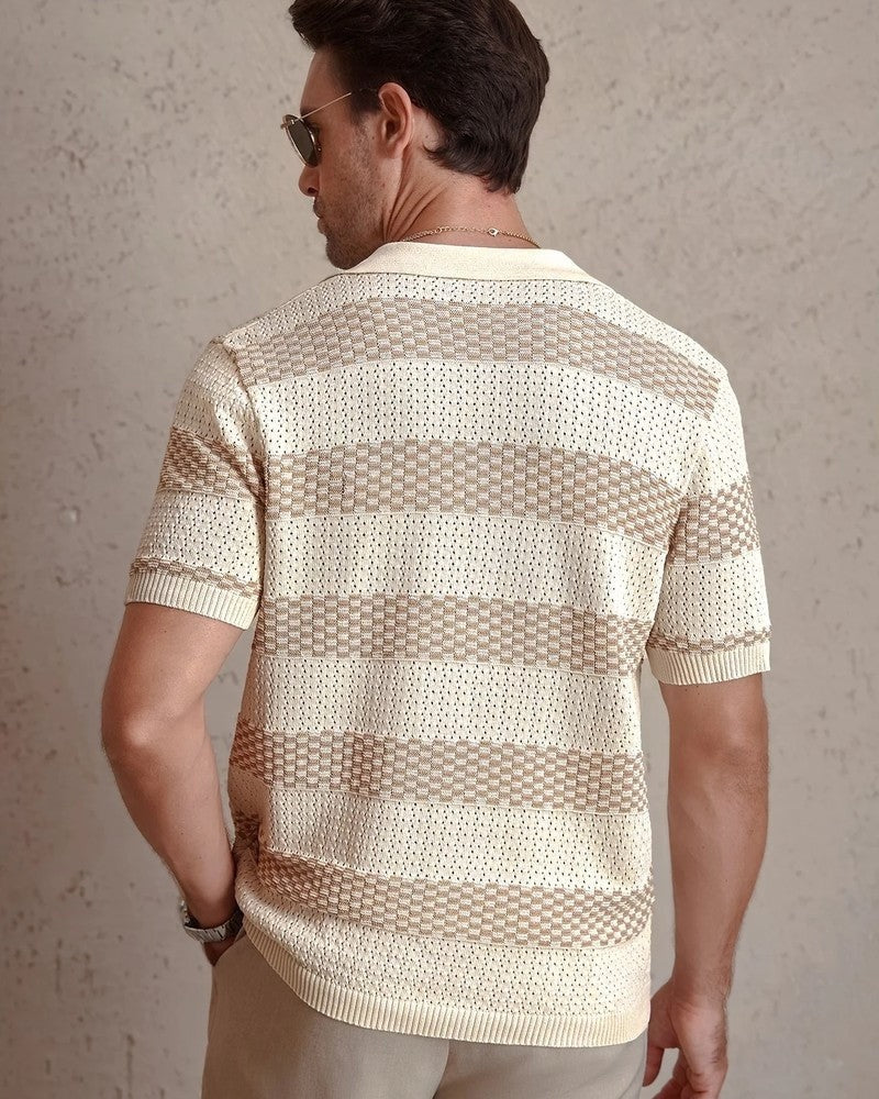 Marbello Textured Knit Polo Shirt