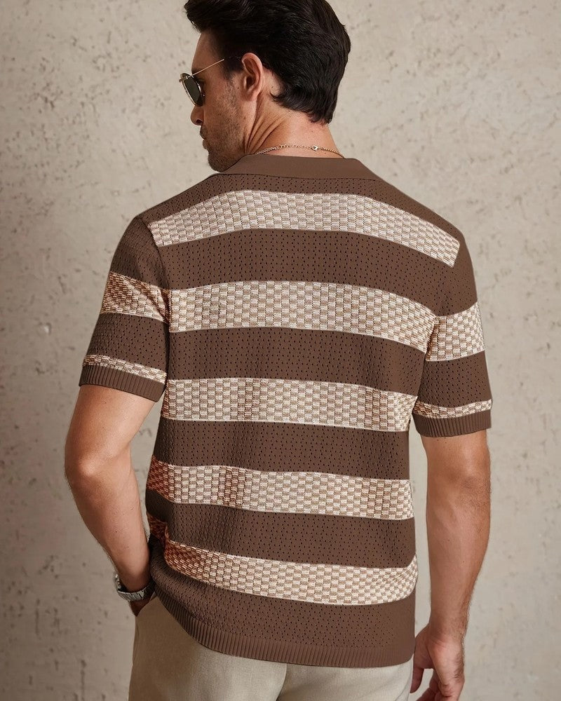 Marbello Textured Knit Polo Shirt