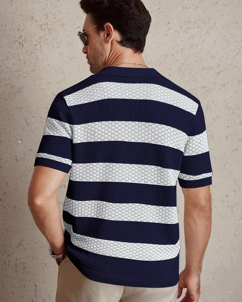 Marbello Textured Knit Polo Shirt