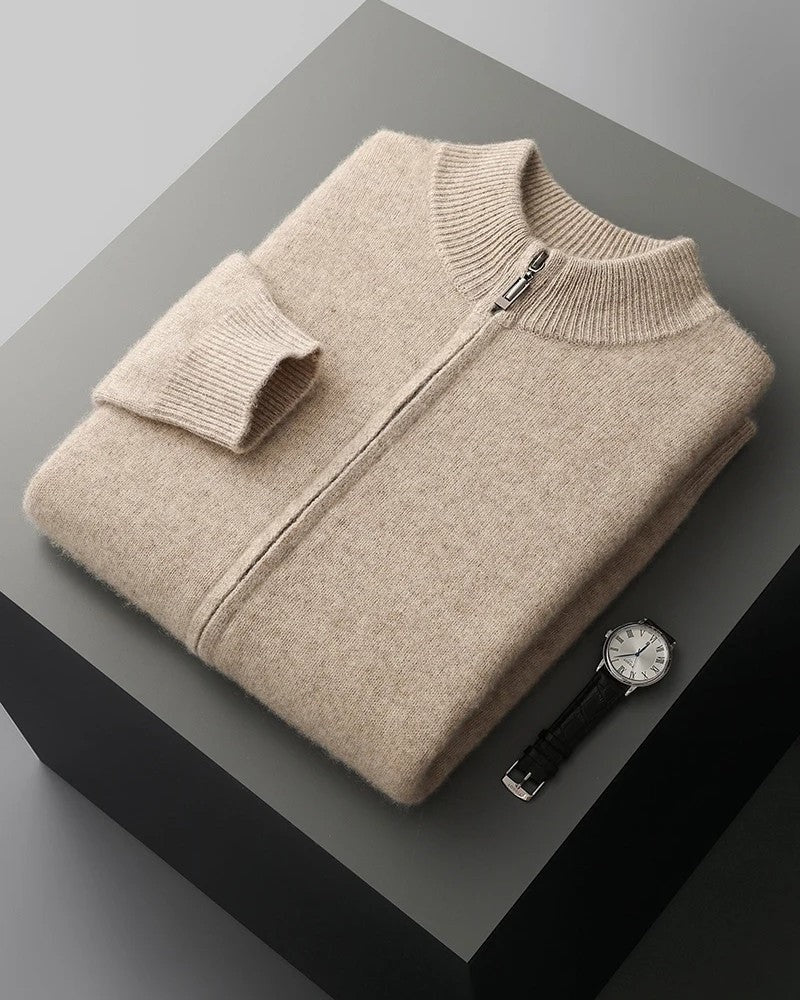 Marello Zip Collar Merino Wool Sweater