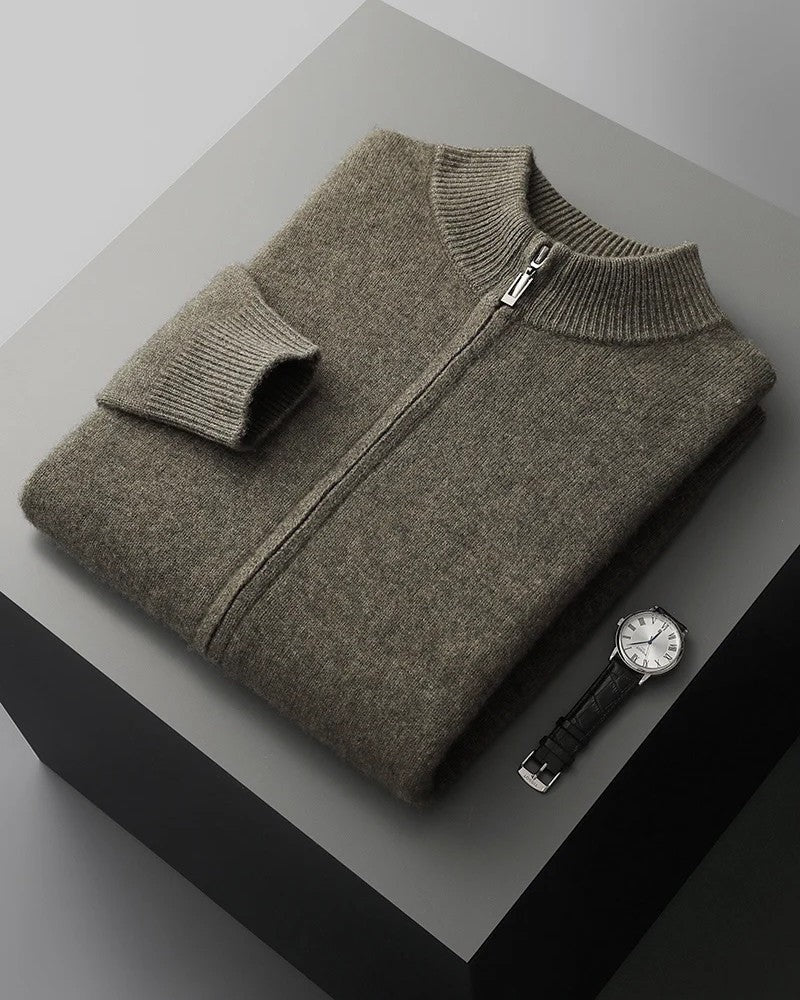 Marello Zip Collar Merino Wool Sweater