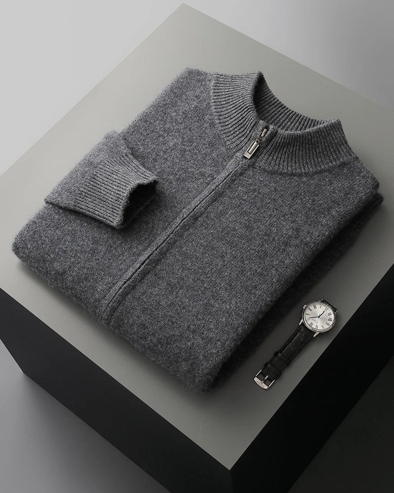 Marello Zip Collar Merino Wool Sweater
