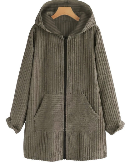 Margaret Ribbed Hooded Zip Jacket