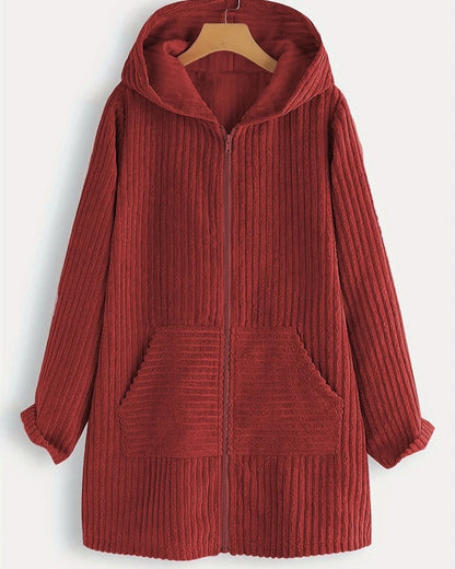 Margaret Ribbed Hooded Zip Jacket