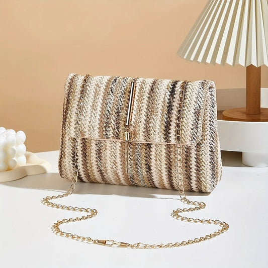 Maribel Woven Chain Strap Shoulder Bag