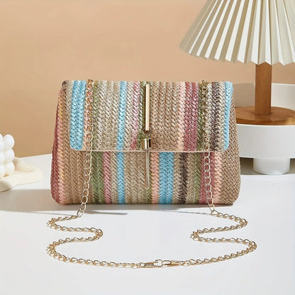 Maribel Woven Chain Strap Shoulder Bag