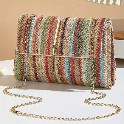 Maribel Woven Chain Strap Shoulder Bag