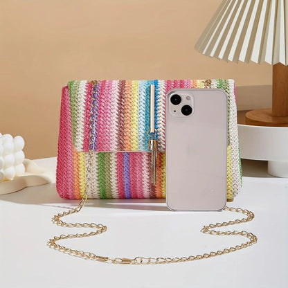 Maribel Woven Chain Strap Shoulder Bag