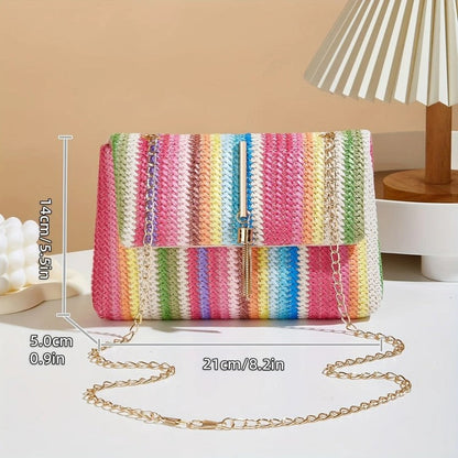 Maribel Woven Chain Strap Shoulder Bag