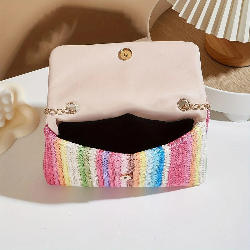 Maribel Woven Chain Strap Shoulder Bag