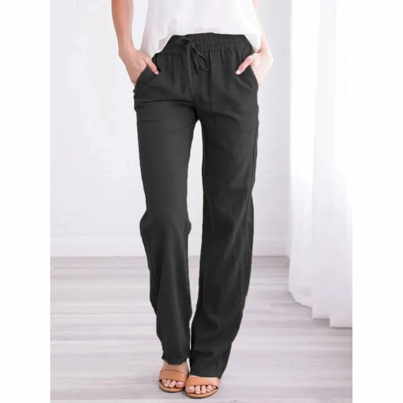 Mariel Relaxed Drawstring Linen Pants