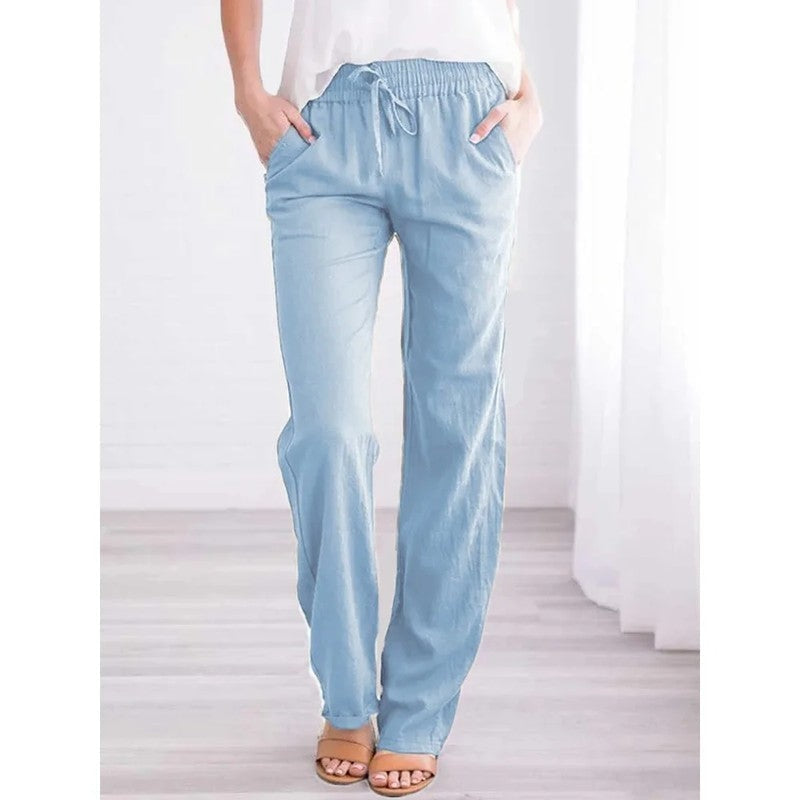 Mariel Relaxed Drawstring Linen Pants