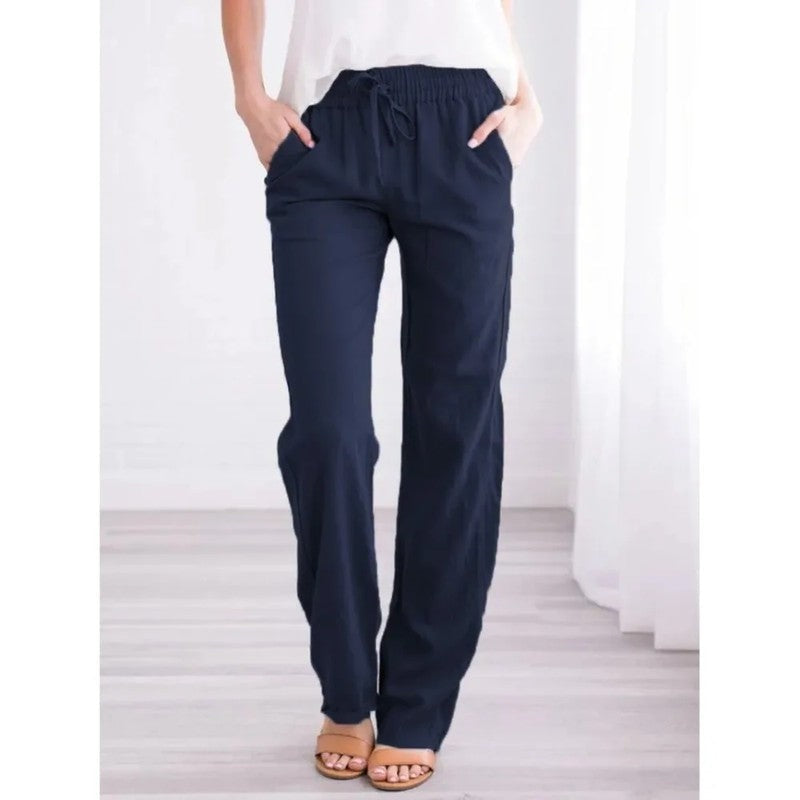 Mariel Relaxed Drawstring Linen Pants