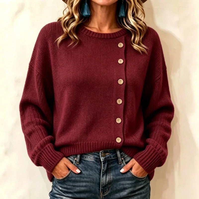 Marielle Relaxed Knit Button-Up Sweater