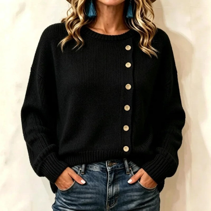 Marielle Relaxed Knit Button-Up Sweater