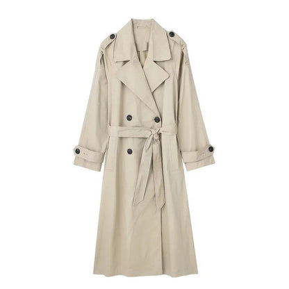 Marvella Relaxed Double-Breasted Belted Trench Coat