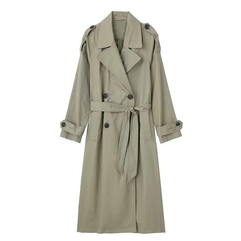 Marvella Relaxed Double-Breasted Belted Trench Coat