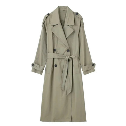 Marvella Relaxed Double-Breasted Belted Trench Coat